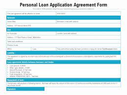 application for a personal loan